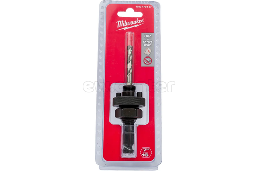 Хвостовик для коронок MILWAUKEE 32-210 мм (5/8/x18; хвостовик Hex 7/16/)
