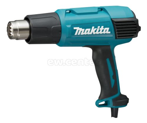 Термопистолет (фен) MAKITA HG6031VK, 1800Вт, 50-600 градусов, 250-500л/мин, 0.7кг чемодан, 4 насадки