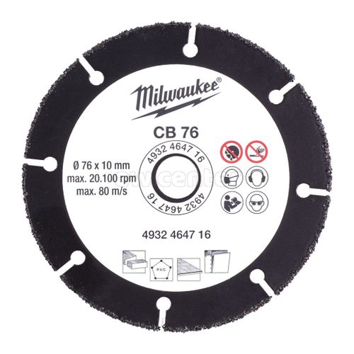 Диск пильный по дереву и пластику MILWAUKEE CB 76х10х1.2мм (4932464716)