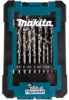 Набор сверл по металлу MAKITA D-67549 HSS-G, 19 шт. (1-10мм,  шаг 0.5мм)