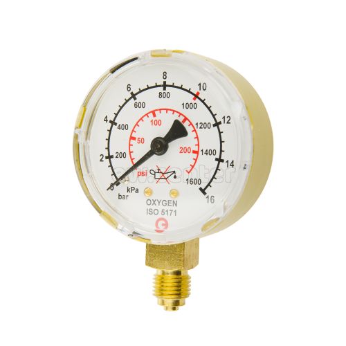 Манометр кислородный GCE (0-10/16 бар, d=63 мм, G1/4/)