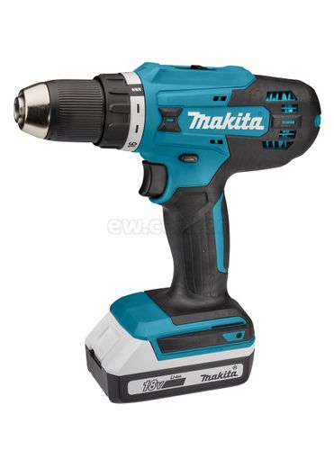 Акк. дрель-шуруповерт MAKITA DF488DWE, 18В, 2х1.5Ач, патрон 13мм, 1400об/мин, 1.4кг, чемодан