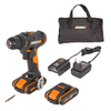 Аккумуляторная дрель-шуруповерт WORX WX100.2, 20В, 2х2Ач, ЗУ 0,4А, сумка
