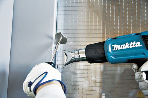 Термопистолет (фен) MAKITA HG6030K, 1800Вт, 50/300/600 градусов, 300-500л/мин, 0.6кг кейс, 4 насадки