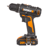 Аккумуляторная дрель-шуруповерт WORX WX100.2, 20В, 2х2Ач, ЗУ 0,4А, сумка