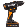 Аккумуляторная дрель-шуруповерт WORX WX100.2, 20В, 2х2Ач, ЗУ 0,4А, сумка