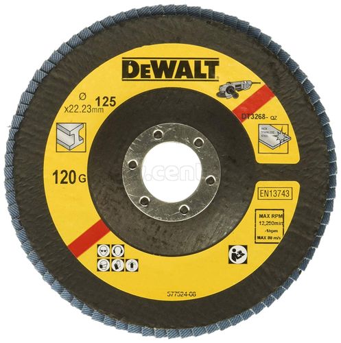 Круг лепестковый DEWALT EXTREME DT3268, 125 x 22.2 мм, 120G, тип 29
