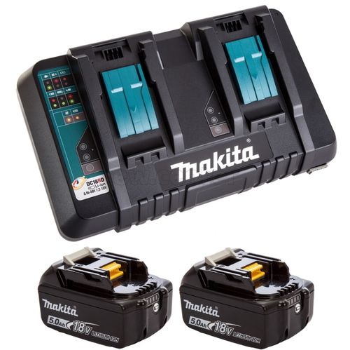 Набор MAKITA LXT (АКБ BL1850Bх2, Li-Ion, 18В, 5.0Ач +ЗУ DC18RD 7.2-18В, 2x9А)