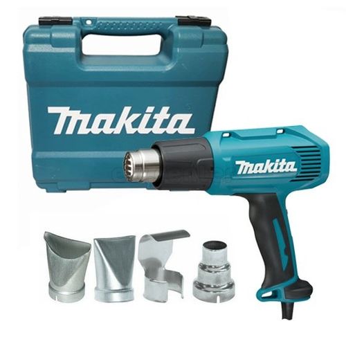 Термопистолет (фен) MAKITA HG5030K, 1600Вт, 350-500 градусов, 300-500л/мин, 0.6кг, кейс