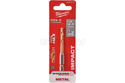 Сверло по металлу MILWAUKEE RedHEX HSS-G TiN (4.5х29х76 мм)