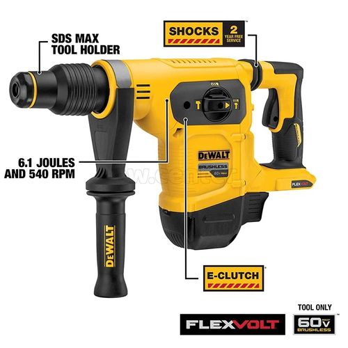 Аккумуляторный перфоратор DEWALT DCH481B, 60V 1-9/16-Inch SDS-MAX без АКБ И ЗУ