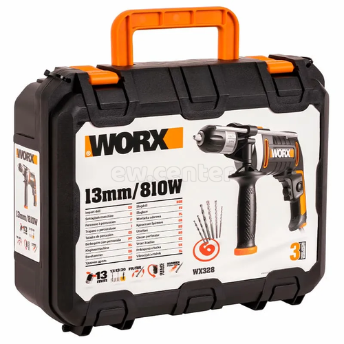 Дрель ударная WORX WX328, 220V, 810Вт, кейс