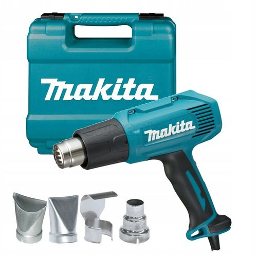 Термопистолет (фен) MAKITA HG6030K, 1800Вт, 50/300/600 градусов, 300-500л/мин, 0.6кг кейс, 4 насадки