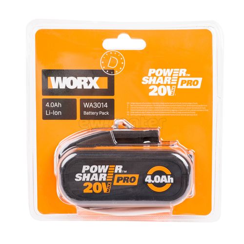 Аккумулятор WORX WA3014 PRO, 20В, 4,0 Ач